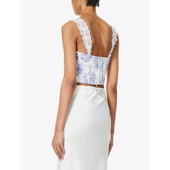 Reformation Brigitta floral-print linen corset top - Picture 3 of 15